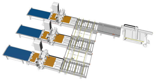 Ячейка обрабатывающих центров ЧПУ на раскрое 